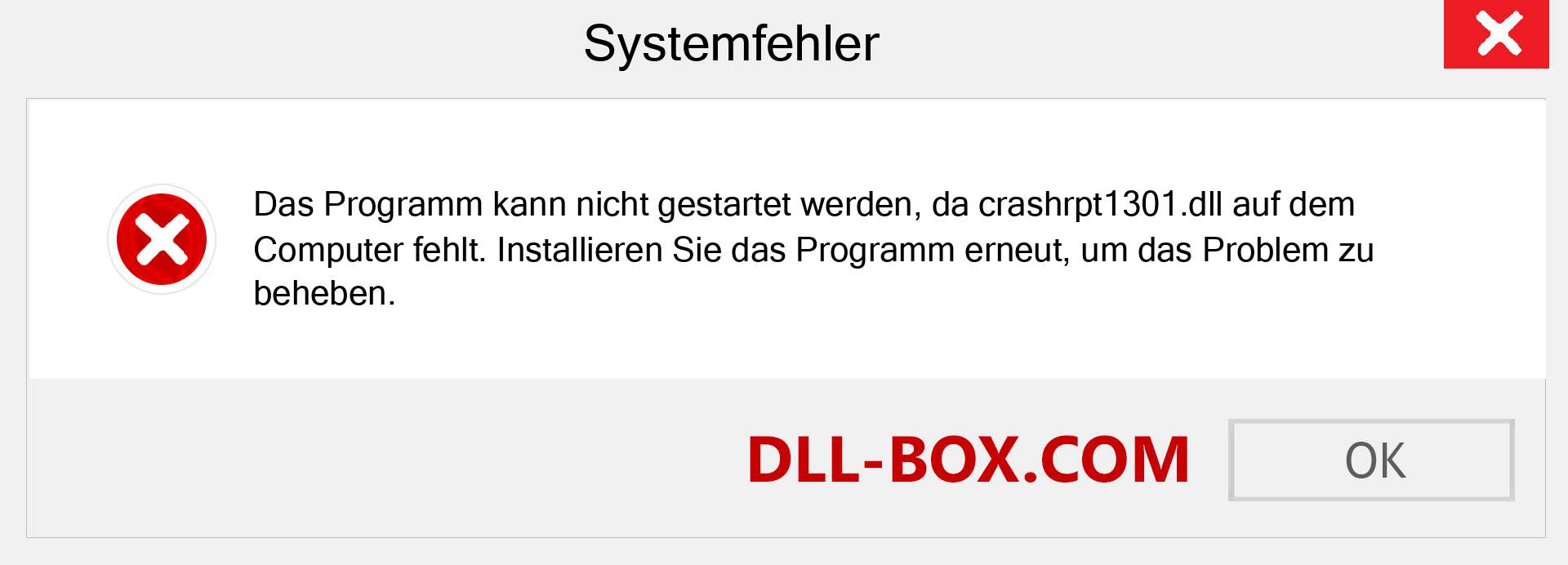 crashrpt1301.dll-Datei fehlt?. Download für Windows 7, 8, 10 - Fix crashrpt1301 dll Missing Error unter Windows, Fotos, Bildern