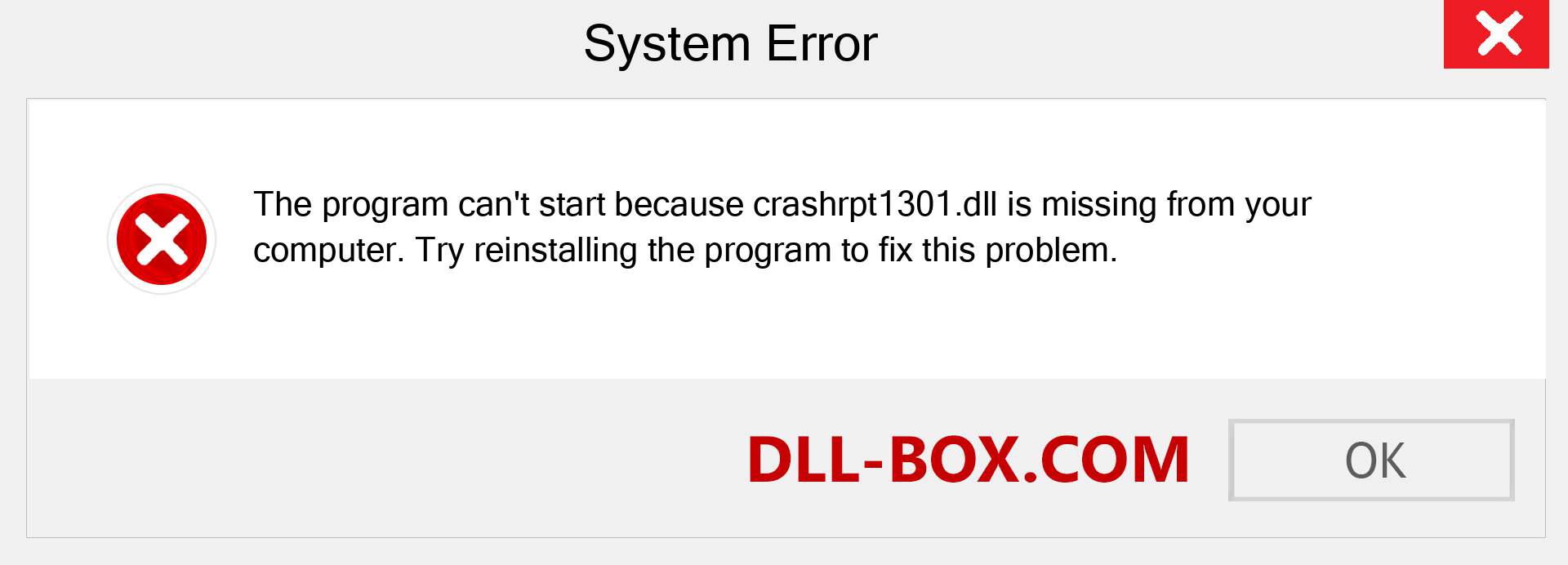  crashrpt1301.dll file is missing?. Download for Windows 7, 8, 10 - Fix  crashrpt1301 dll Missing Error on Windows, photos, images